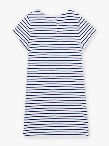 Robe marinière bleu moyen détail n?ud enfant fille  8+ 2