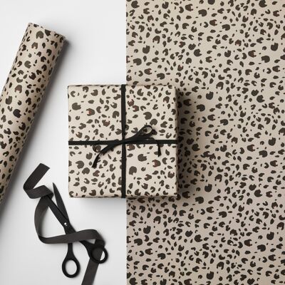 Leopard Gift Wrap - CREAM