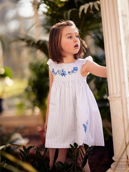 Robe écrue rayé enfant fille  5+