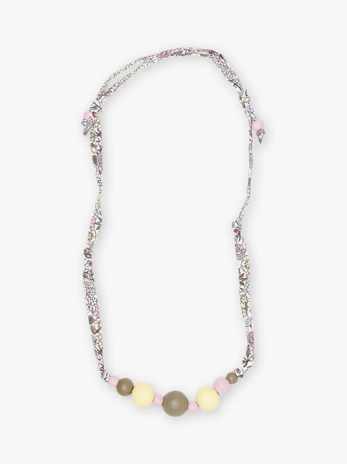 Collier à imprimé fleuri et perles colorées enfant fille TU