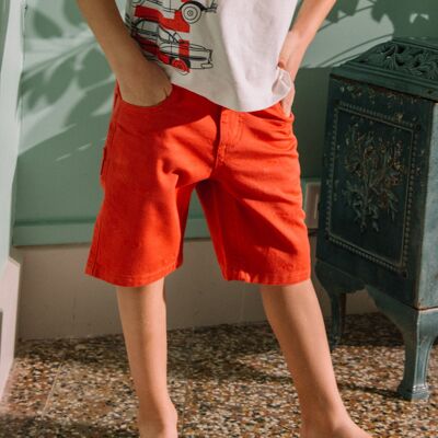 Bermuda twill brodé enfant garçon  5+