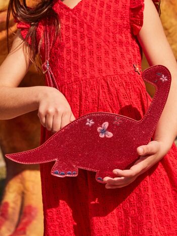 Sac bandoulière à paillettes forme dinosaure enfant fille TU 1