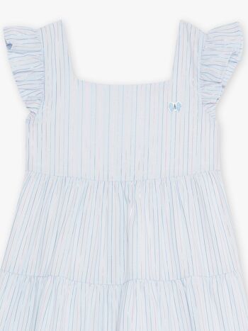 Robe à rayures bleu ciel enfant fille  5A 3