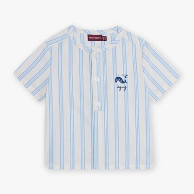 Chemise à rayures bleu lavande bébé garçon  6M