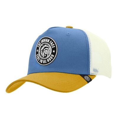 8433856070545 - Trucker Cap Born to be Free Blue The Indian Face for men and women