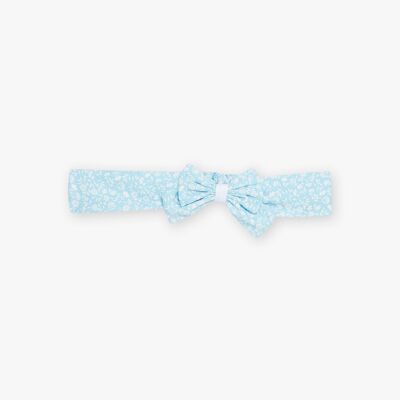 Bandeau élastique à imprimé fleuri bleu bébé fille TU