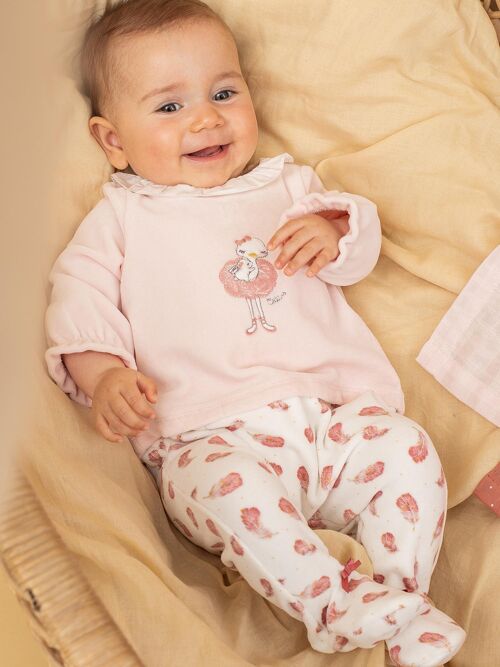 Pyjama en velours bébé fille  6M