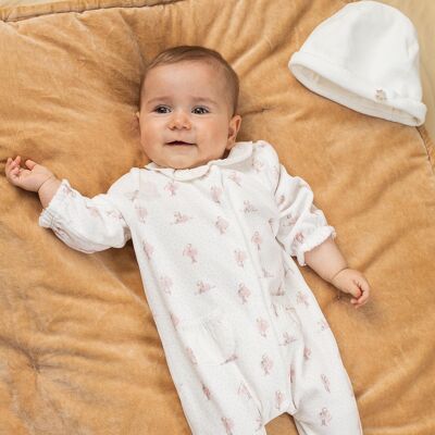 Pyjama imprimé pois et petites autruches bébé fille  6M