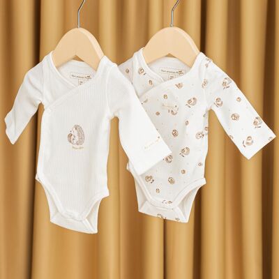 Lot de 2 bodies en coton bio bébé mixte  6M