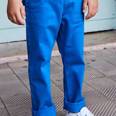Pantalon bleu élastique