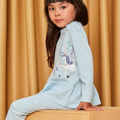 Pyjama bleu à motifs licornes  5+
