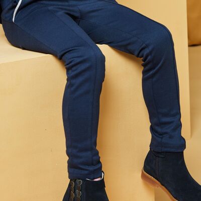 Pantalon bleu marine en milano  5+