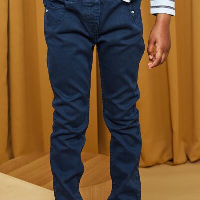 Pantalon bleu marine à 4 poches c?ur