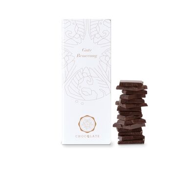 "Bientôt bon rétablissement" CHOCQLATE chocolat bio 50% cacao 1