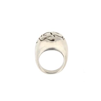 Bague boule organique en argent massif bijou contemporain collection Impermanence 2