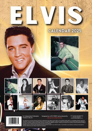 Calendrier 2025 Elvis Presley A3 3