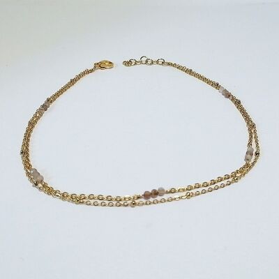 Lena Agate Double Anklet from Botswana