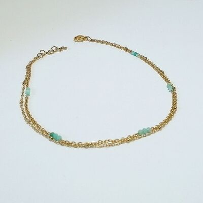 Lena Amazonite double anklet