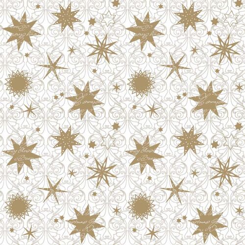 Serviette Christmas Dreams in Gold-Weiß aus Linclass® Airlaid 40 x 40 cm, 12 Stück