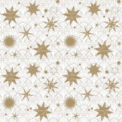 Napkin Christmas Dreams in gold and white made of Linclass® Airlaid 40 x 40 cm, 12 pieces