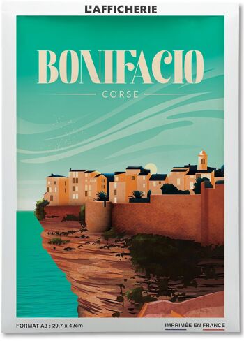 Affiche illustration de la ville de Bonifacio 2