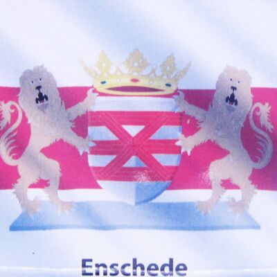 Kühlschrankmagnet Flagge mit Wappen Enschede