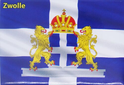Fridge Magnet Flag with Coats of arms Zwolle