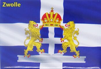 Drapeau aimanté pour réfrigérateur avec armoiries Zwolle 1