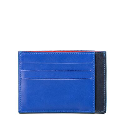 Porta documenti in pelle blu e blu navy / Porta documenti in pelle blu scuro e klein