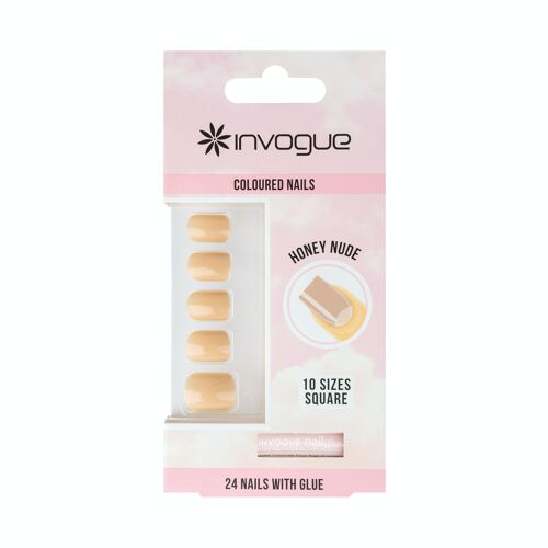 Invogue Honey Nude Square Nails (24 Pieces)