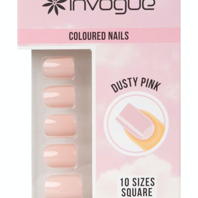 Invogue Dusty Pink Square Nails (24 pièces)