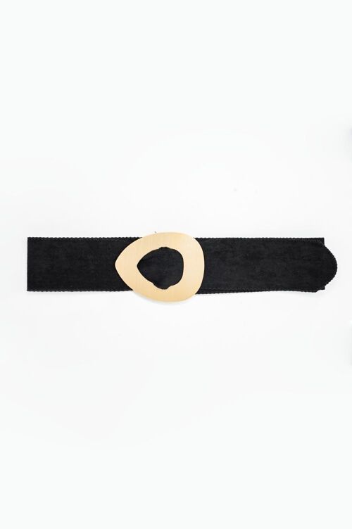 Suede buckle waist and hip belt in BLACK