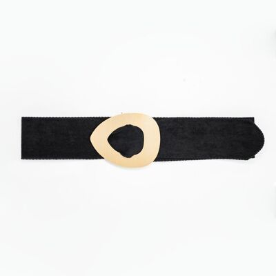 Ceinture à boucle en suède à la taille et aux hanches en NOIR