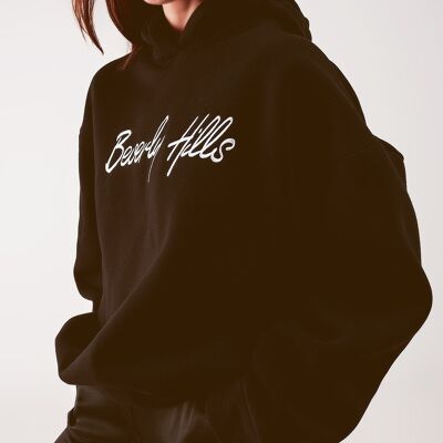 Übergroßer Boyfriend-Hoodie in Schwarz