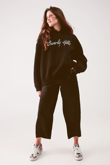 Sweat à capuche boyfriend oversize noir 2