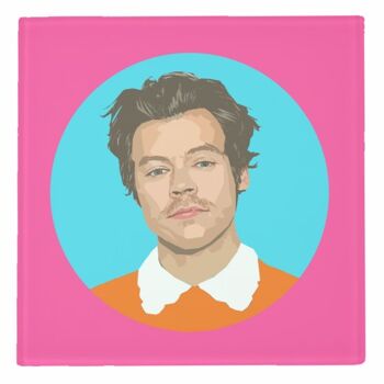 DESSOUS DE VERRE HARRY STYLES ROSE FLUO PAR DOLLY WOLF 2