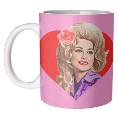 Mugs 'Dolly in Red Heart' by DOLLY WOLFE