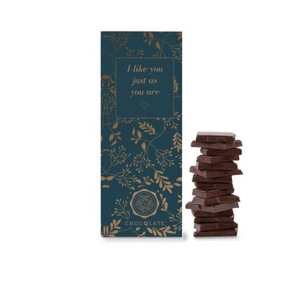 "Mi piaci così come sei" CHOCQLATE cioccolato biologico 50% cacao