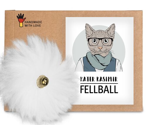 Fellball aus echtem Schaffell, Premium Katzenball. In Deutschland von Hand und mit Liebe gefertigtes Katzenspielzeug