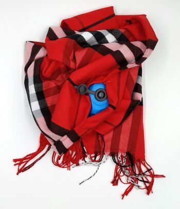 Echarpes d'hiver - Série "London" - TravelScarf London - rouge tartan 3
