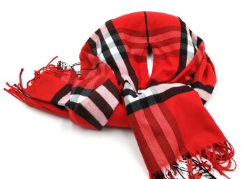 Echarpes d'hiver - Série "London" - TravelScarf London - rouge tartan 5