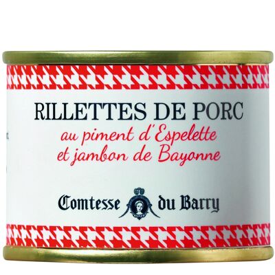 Rillettes de porc au jambon de Bayonne & piment d'Espelette 70g