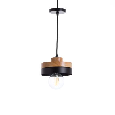 Lámpara de Techo Lublin Negro/Natural 18x18x10cm