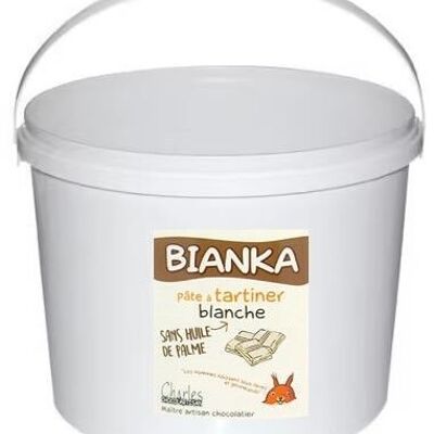 Bianka : pâte à tartiner blanche en seau de 5kg