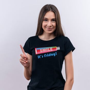 T-shirt Bleu Marine Femme - Smile Design 2