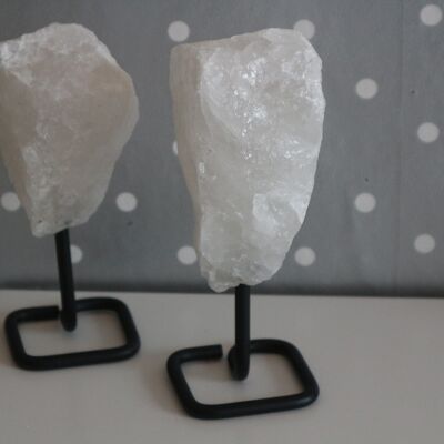 Rock crystal on sturdy stand - rough