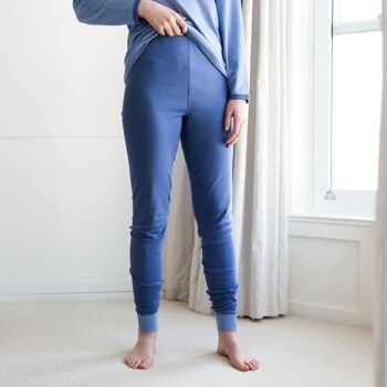 Bas de Pyjama Adulte - Bordure Bleu Suédois Bleu Côtier 2