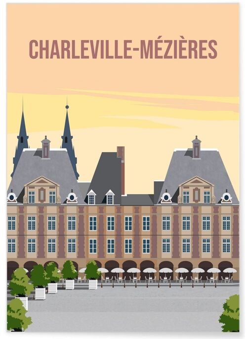 Affiche illustration de la ville de Charleville-Mézières