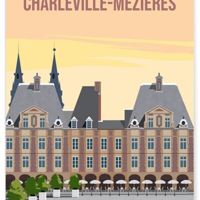 Affiche illustration de la ville de Charleville-Mézières
