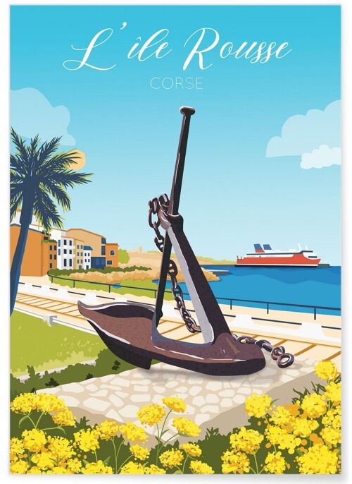 Affiche illustration de la Corse : L'île Rousse